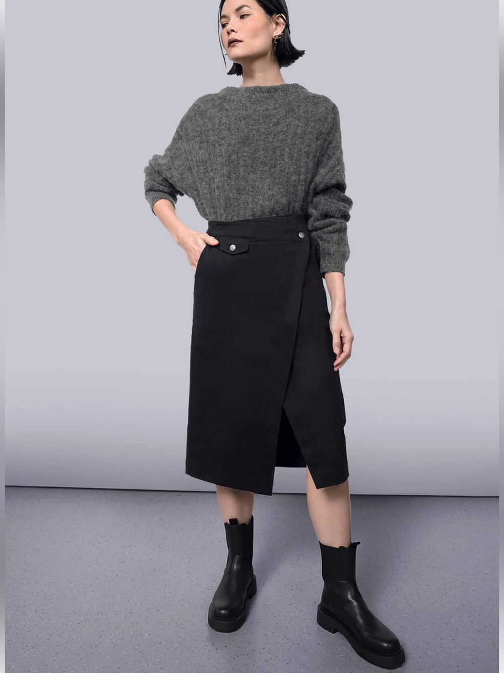 WILDFANG BLACK ESSENTIAL UTILITY WRAP SKIRT SIZE MEDIUM NEW WIRH TAGS
